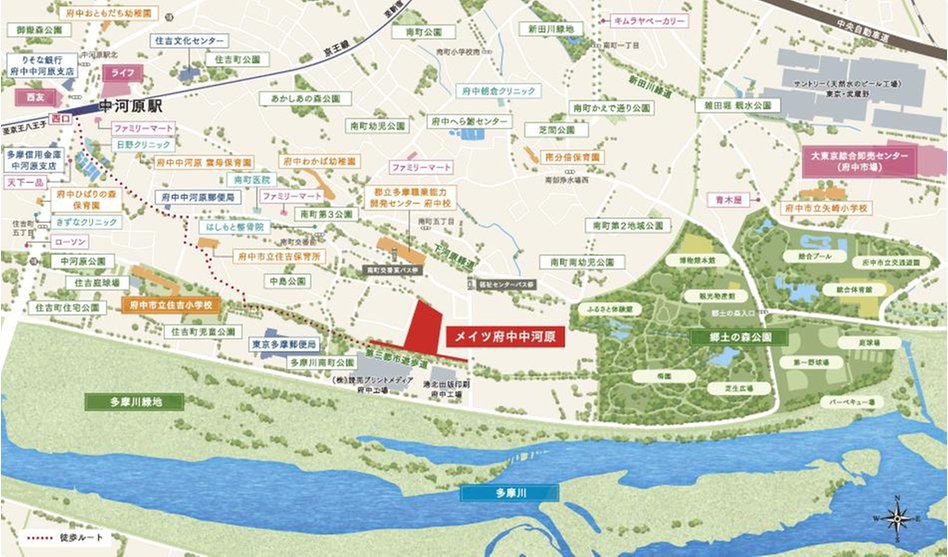 メイツ府中中河原の現地案内図