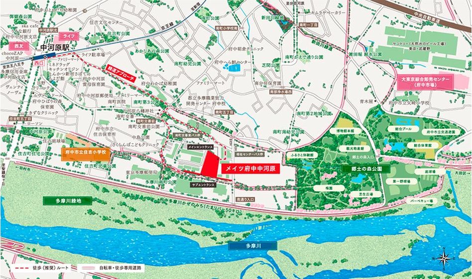 メイツ府中中河原の現地案内図