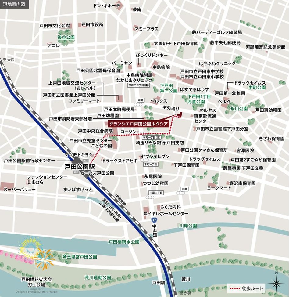 グランシエロ戸田公園ルクシアの現地案内図