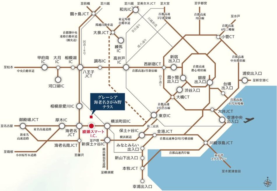 グレーシア海老名さがみ野テラスの交通アクセス図