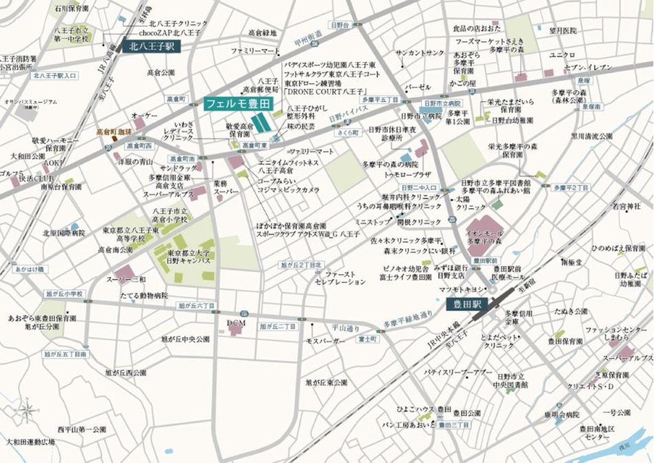 フェルモ豊田の現地案内図