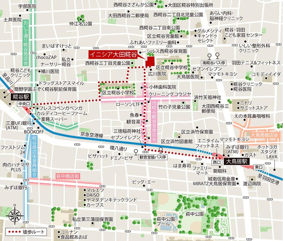 イニシア大田糀谷の現地案内図