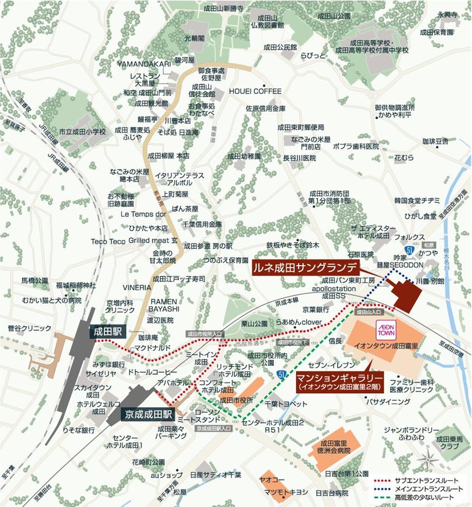 ルネ成田サングランデの現地案内図