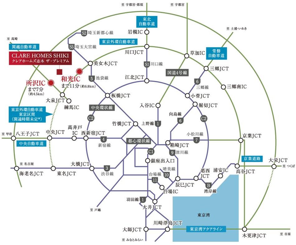 クレアホームズ志木 ザ・プレミアムの交通アクセス図