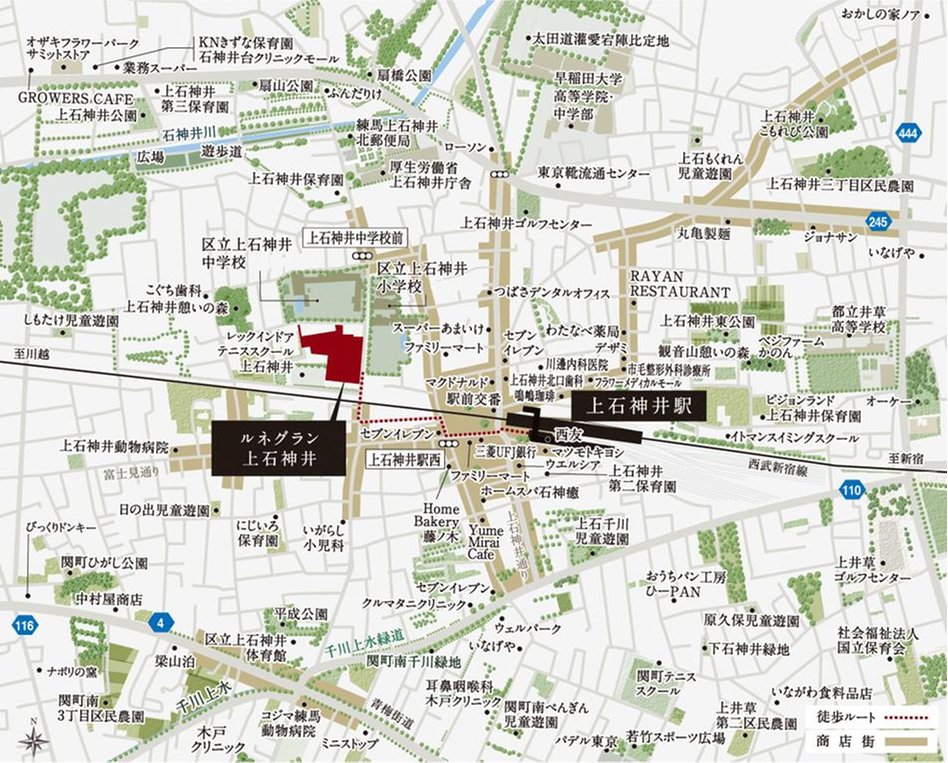 ルネグラン上石神井の現地案内図