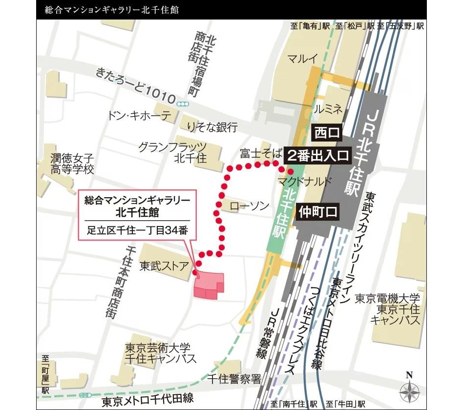 シティハウス竹ノ塚の現地案内図