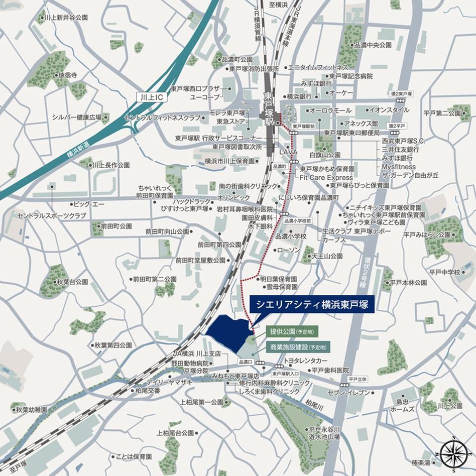 シエリアシティ横浜東戸塚の現地案内図