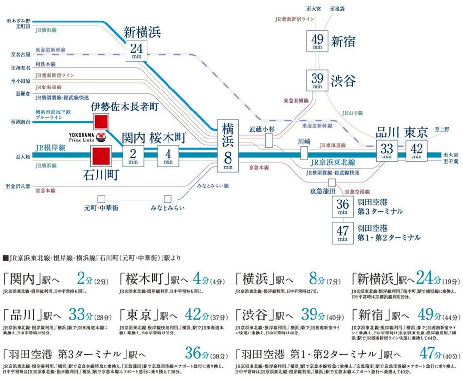 ブリシア横濱石川町の交通アクセス図