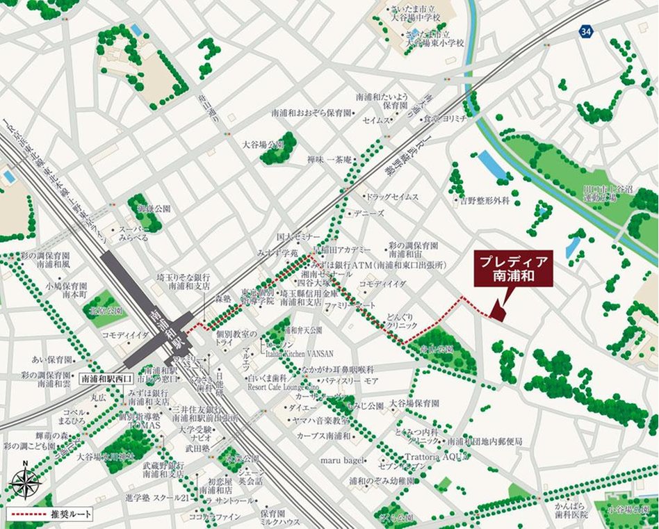 プレディア南浦和の現地案内図
