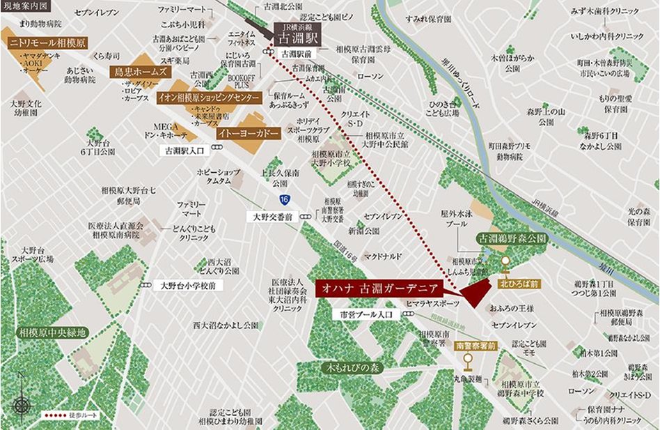 オハナ 古淵ガーデニアの現地案内図