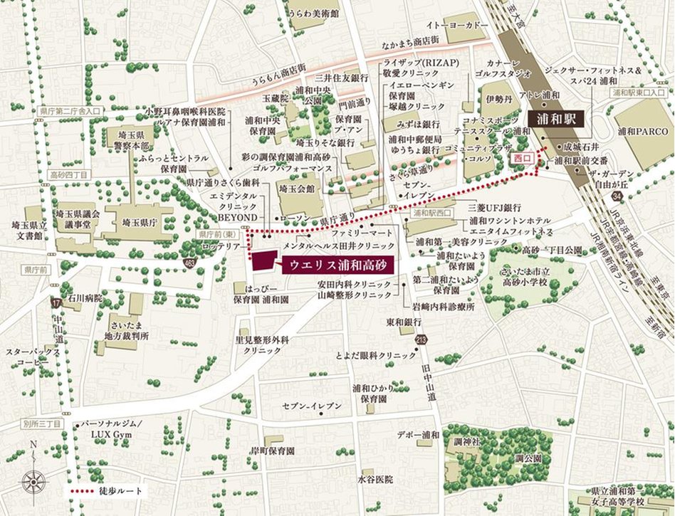 ウエリス浦和高砂の現地案内図