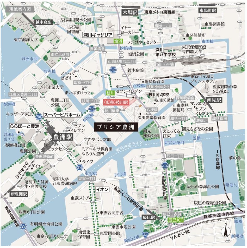 ブリシア豊洲の現地案内図