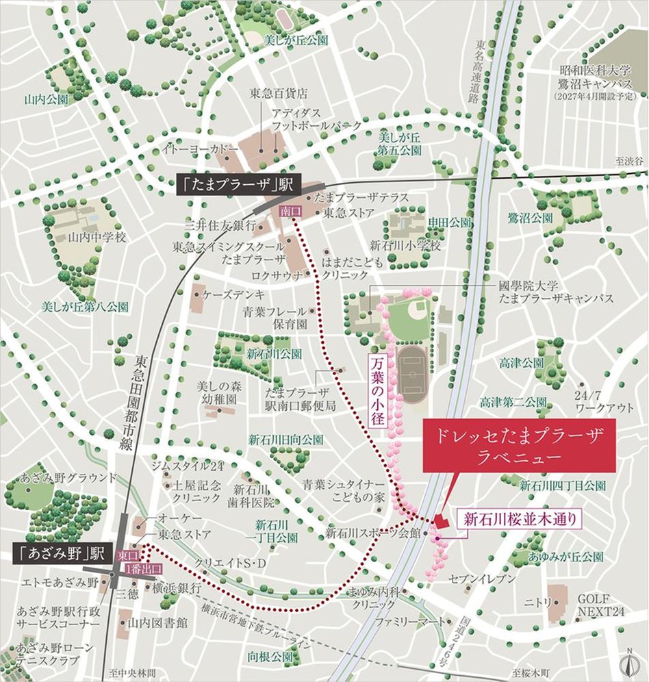 ドレッセたまプラーザ ラベニューの現地案内図