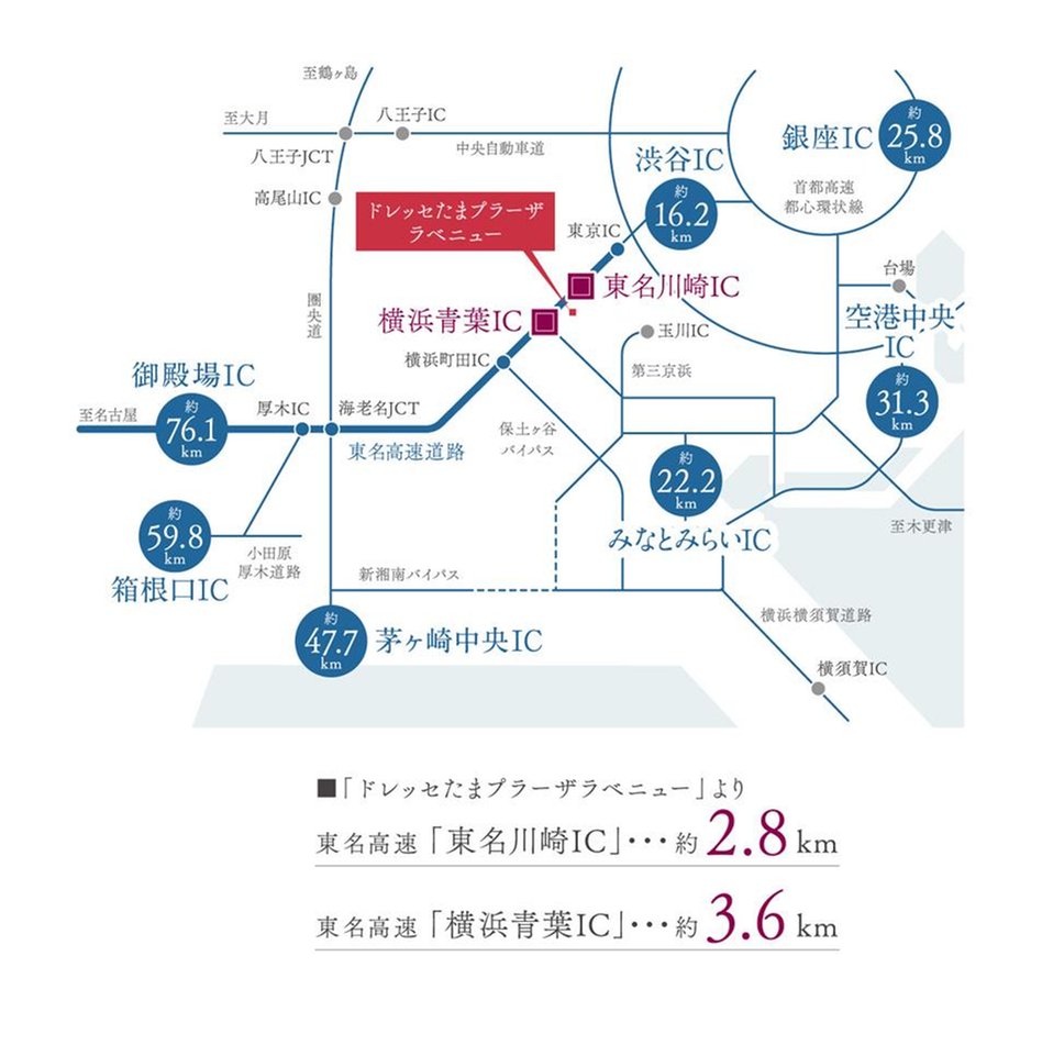 ドレッセたまプラーザ ラベニューの交通アクセス図