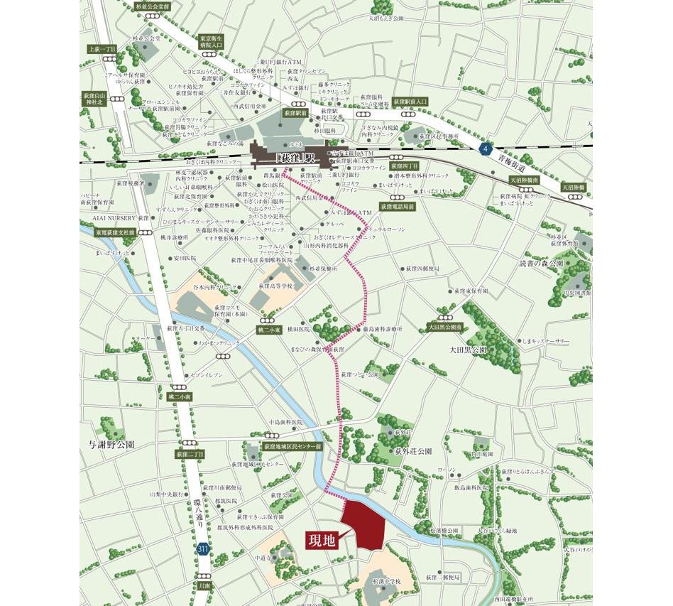 ジオ荻窪の現地案内図
