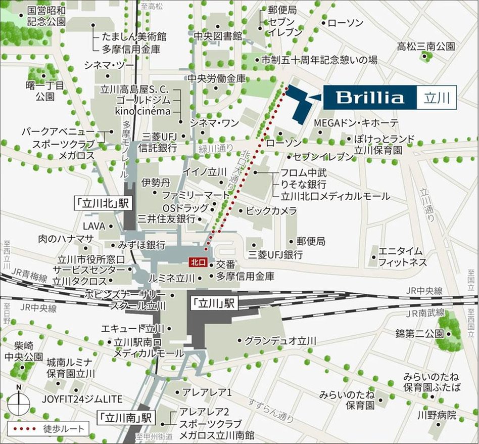 Brillia(ブリリア)立川の現地案内図