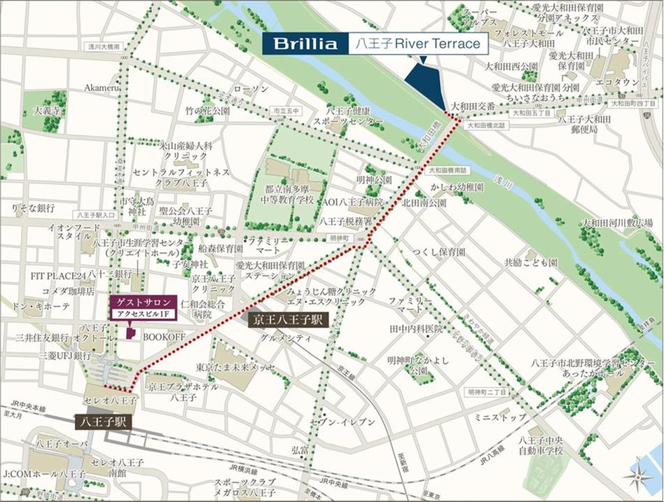 Brillia(ブリリア)八王子 River Terraceの現地案内図