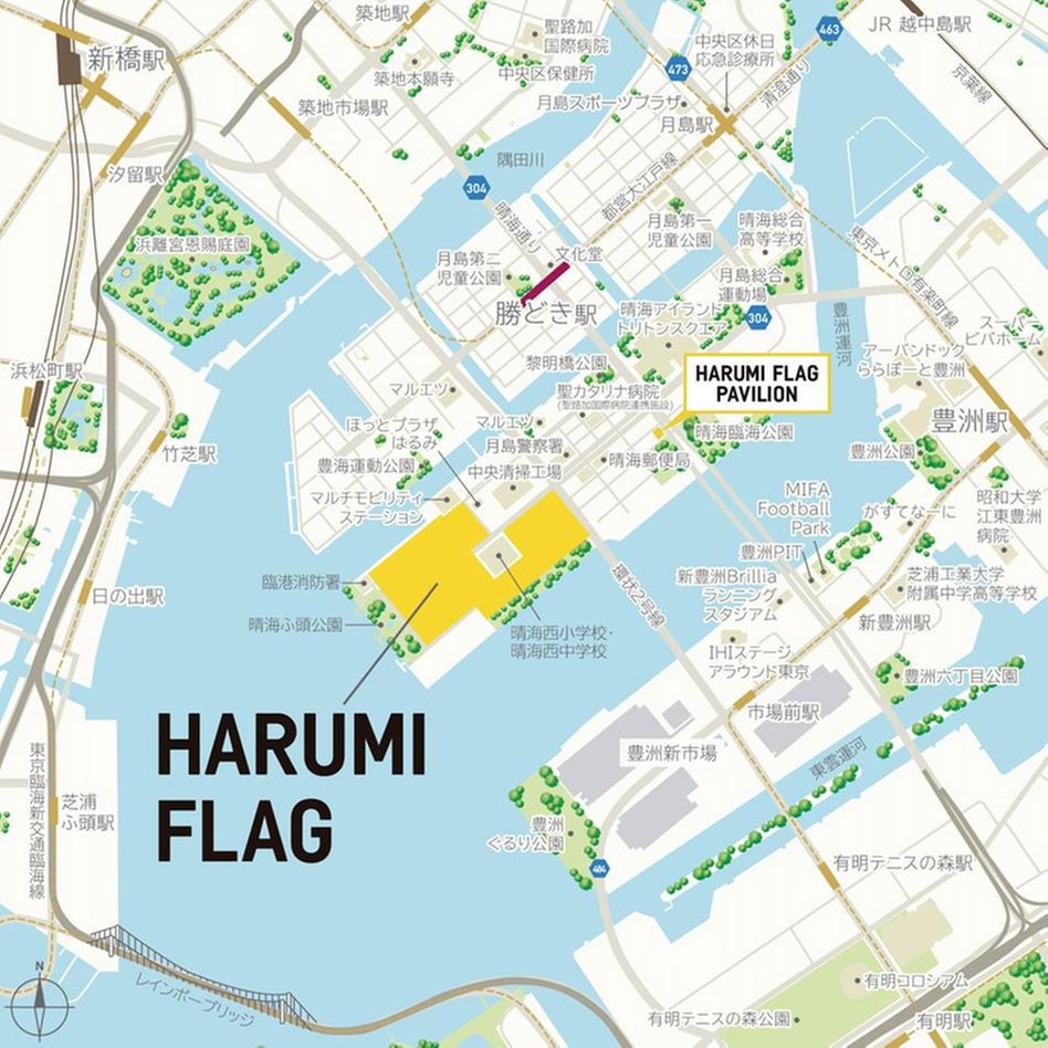 HARUMI FLAGの現地案内図