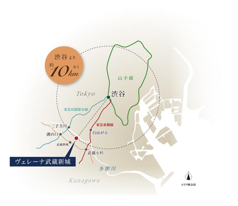 ヴェレーナ武蔵新城の交通アクセス図