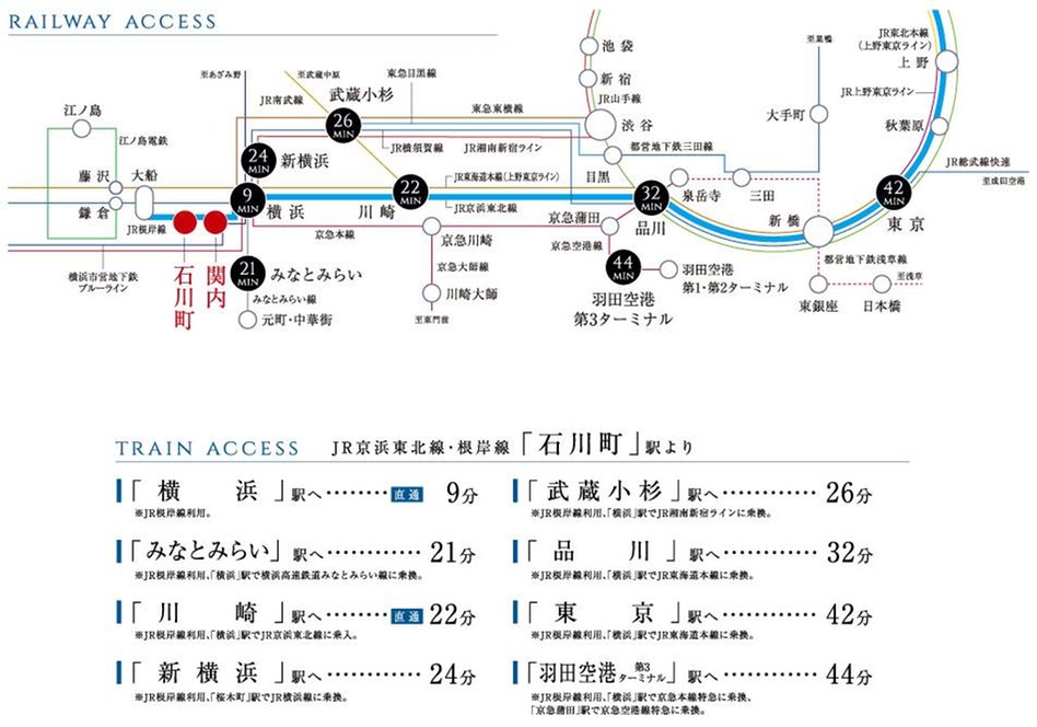 LEXE AZEST横濱関内の交通アクセス図