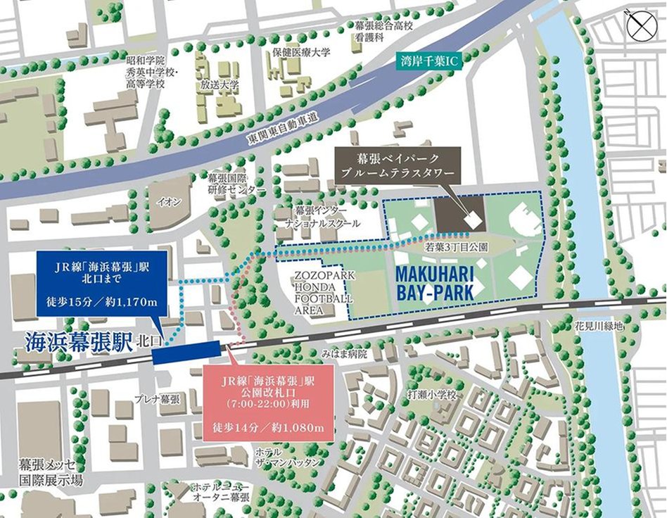 幕張ベイパーク　ブルームテラスタワーの現地案内図