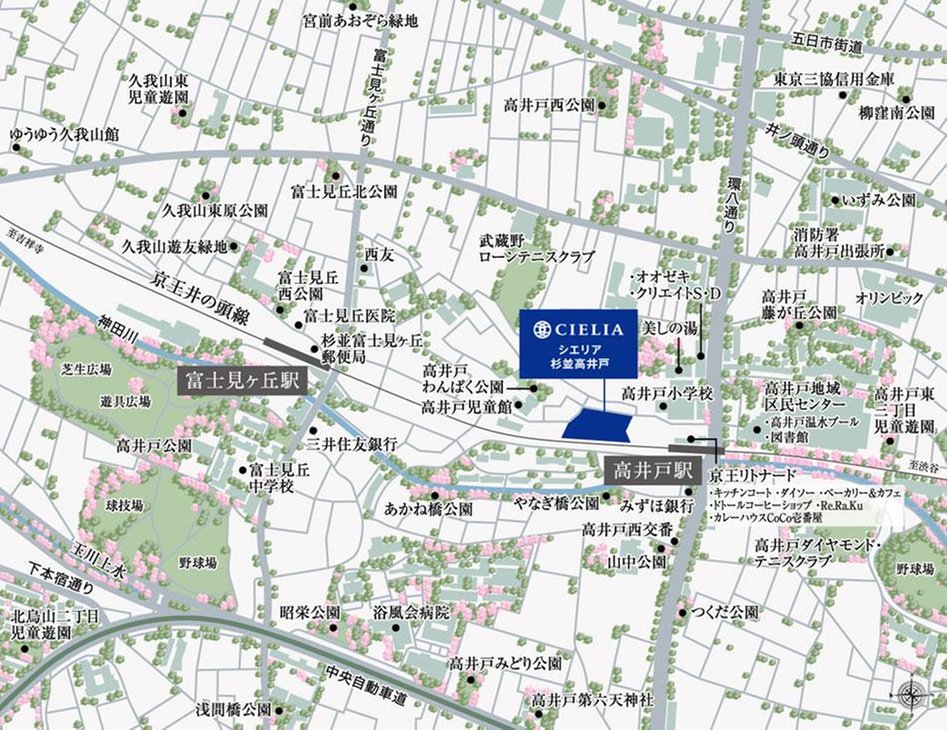 シエリア杉並高井戸の現地案内図