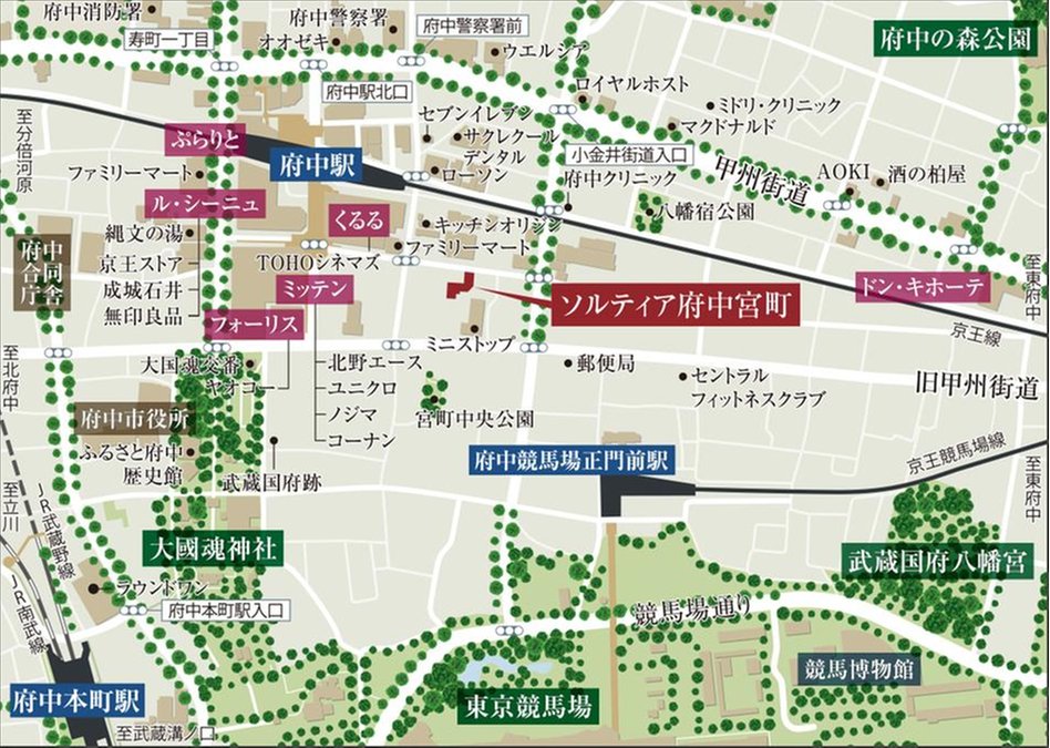 ソルティア府中宮町の現地案内図