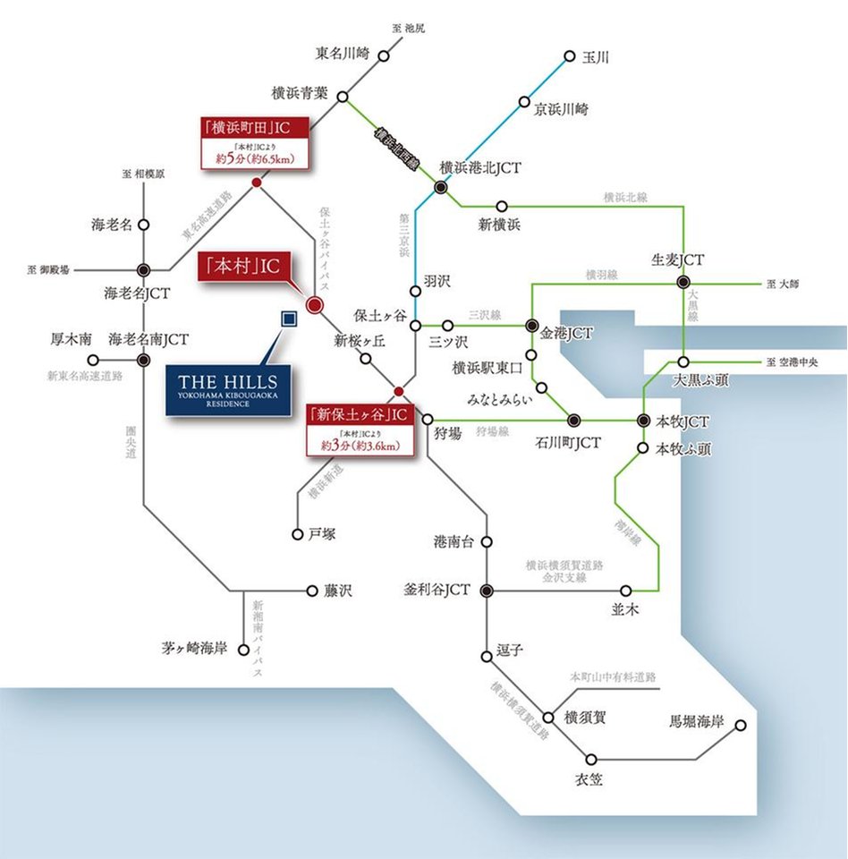 ザ・ヒルズ横浜希望ヶ丘レジデンスの交通アクセス図