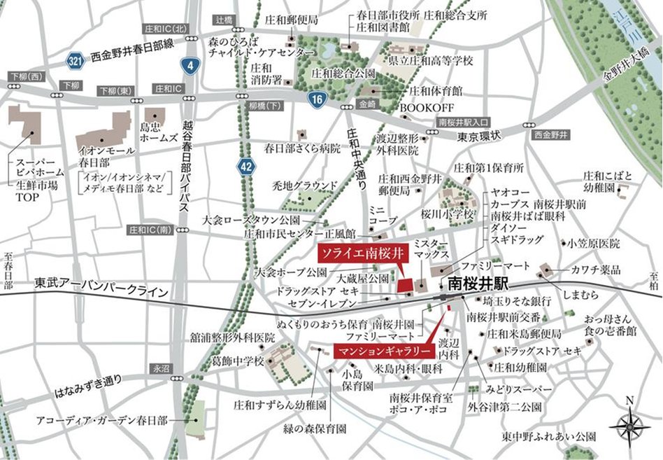 ソライエ南桜井の現地案内図