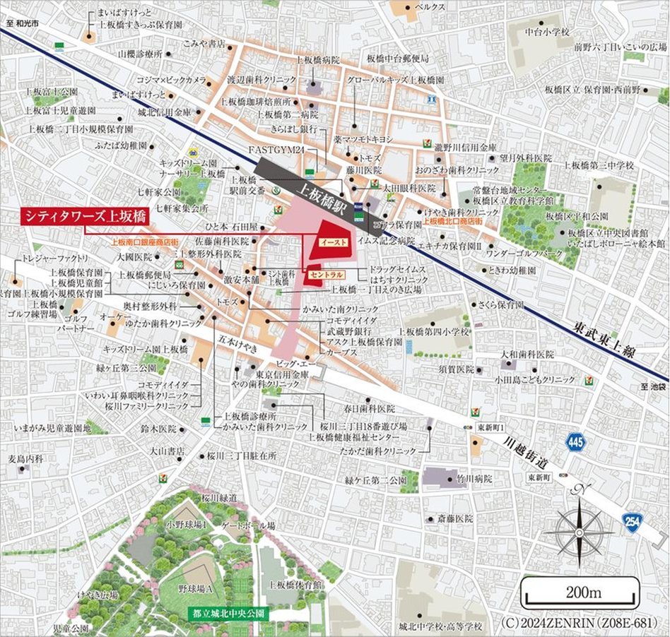 シティタワーズ上板橋イースト／セントラルの現地案内図