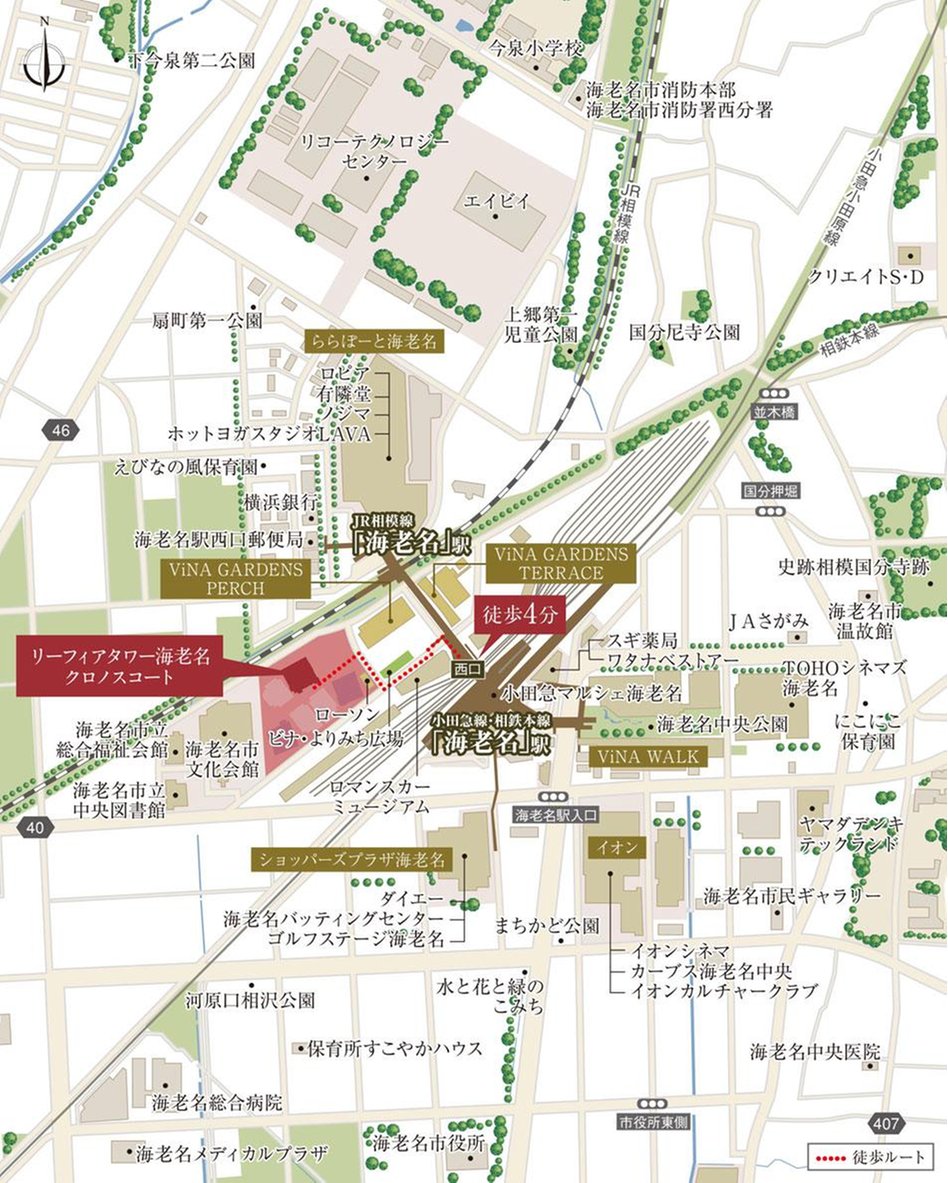 リーフィアタワー海老名クロノスコートの現地案内図