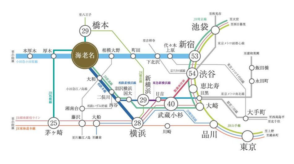リーフィアタワー海老名クロノスコートの交通アクセス図