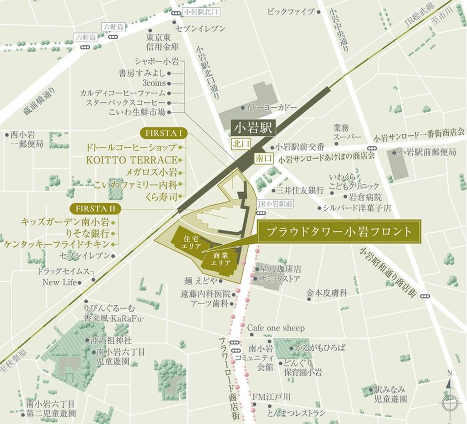 プラウドタワー小岩フロントの現地案内図
