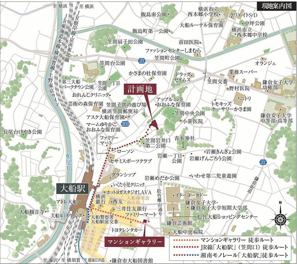 プレディア大船ヒルトップの現地案内図