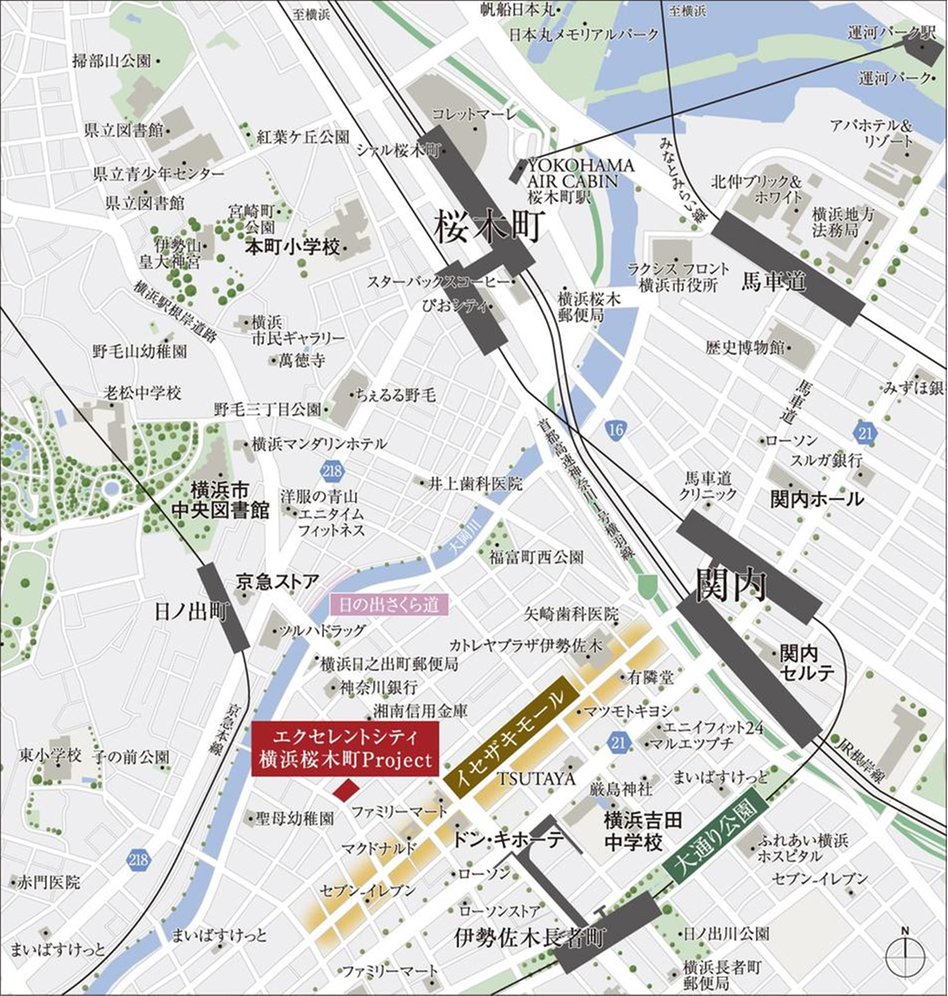 エクセレントシティ横浜桜木町Projectの現地案内図