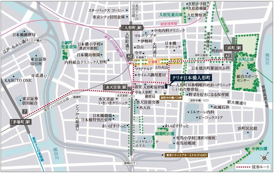 クリオ日本橋人形町の現地案内図