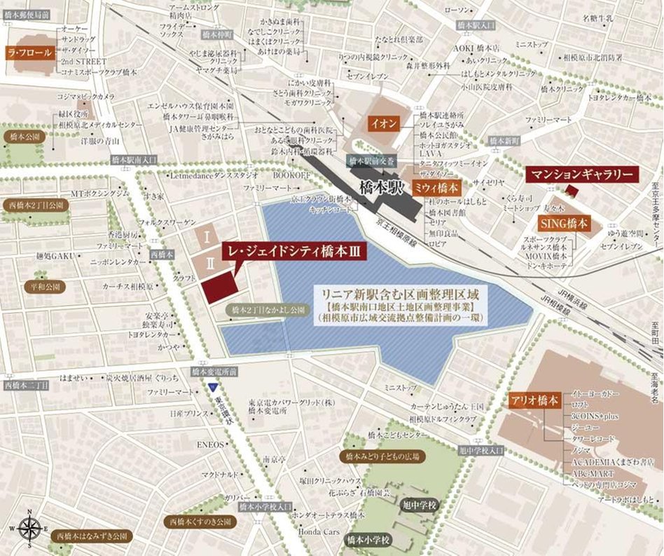 レ・ジェイドシティ橋本 IIIの現地案内図