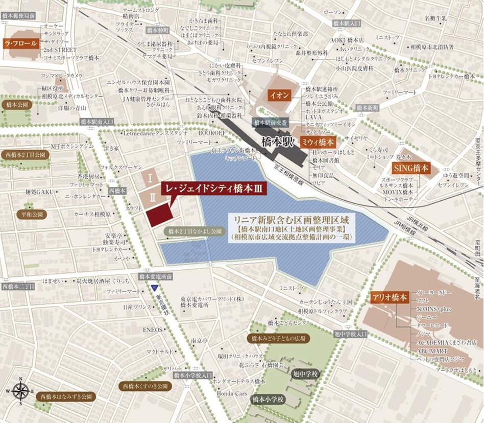 レ・ジェイドシティ橋本 IIIの現地案内図