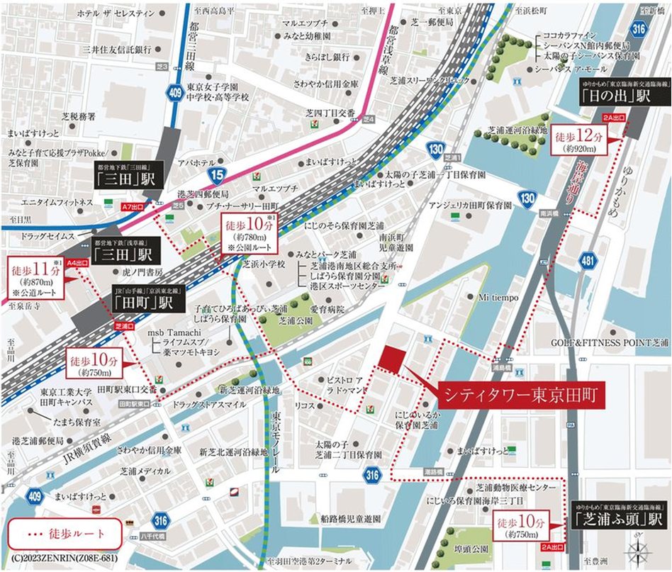 シティタワー東京田町の現地案内図