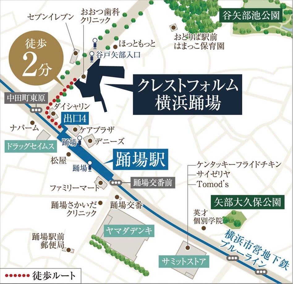 クレストフォルム横浜踊場の現地案内図
