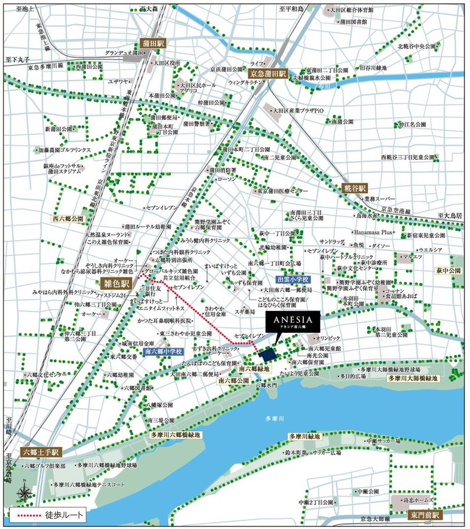 アネシア南六郷の現地案内図