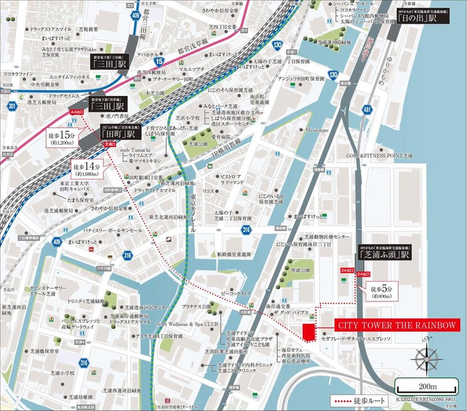 CITY TOWER THE RAINBOWの現地案内図