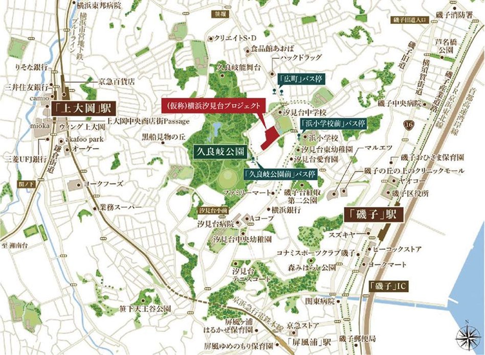（仮称）横浜汐見台プロジェクトの現地案内図