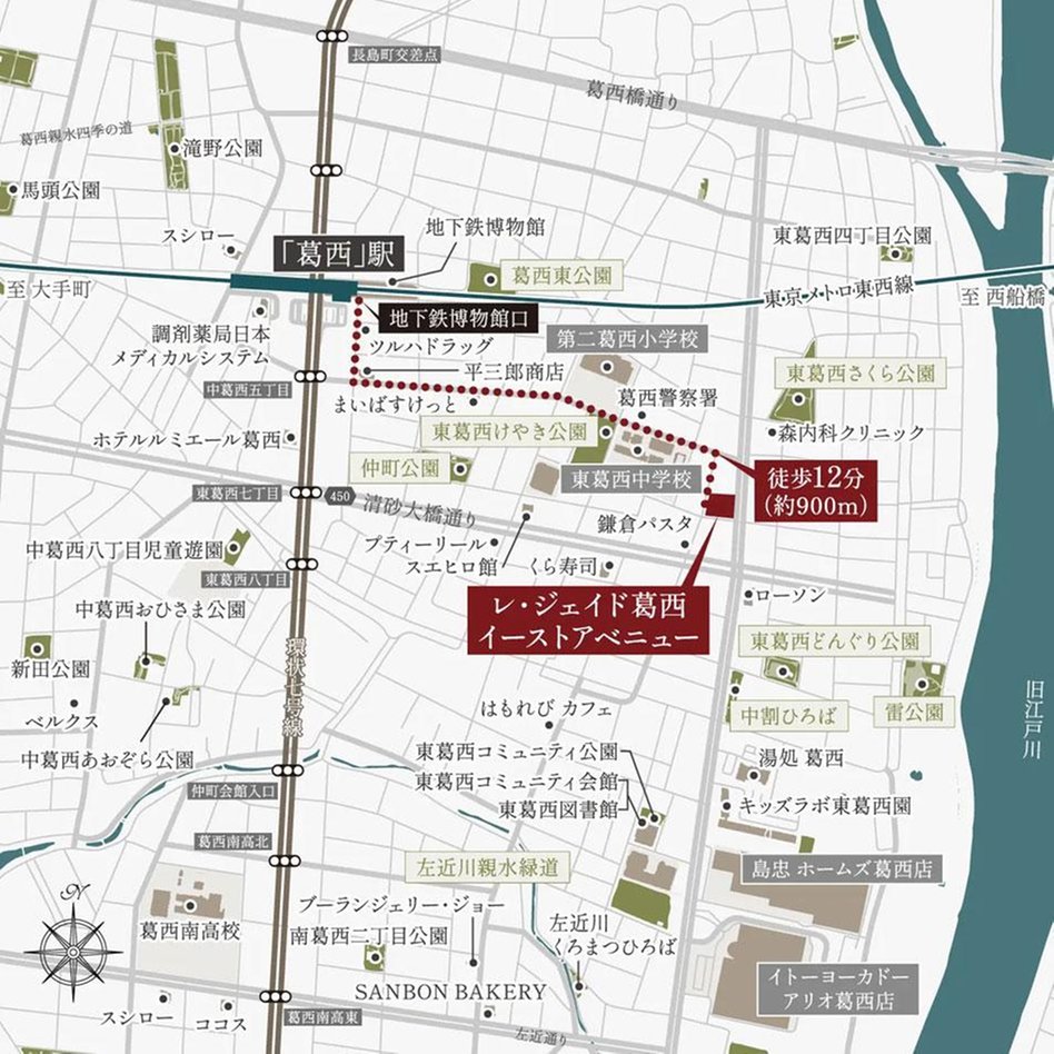 レ・ジェイド葛西イーストアベニューの現地案内図