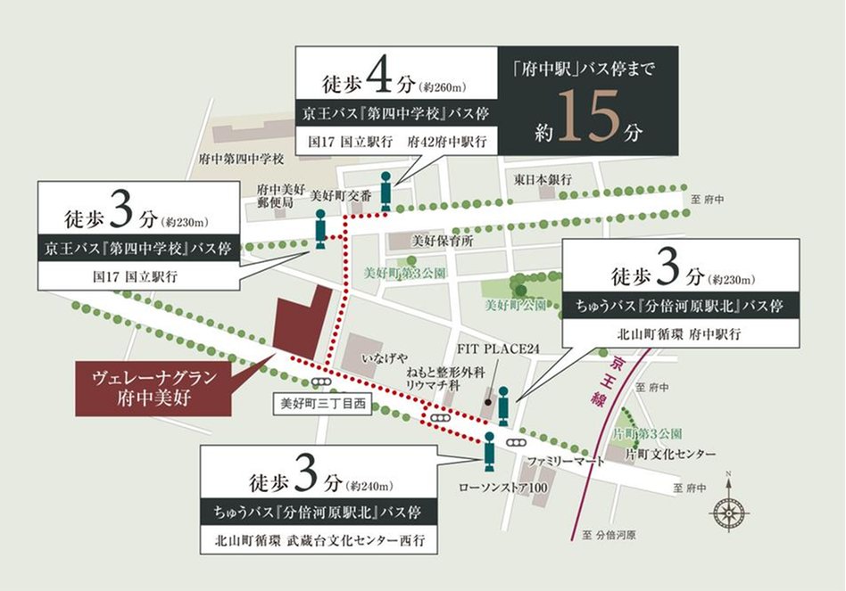 ヴェレーナグラン府中美好の交通アクセス図