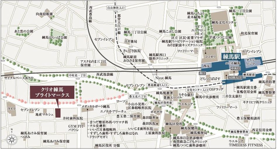 クリオ練馬ブライトマークスの現地案内図