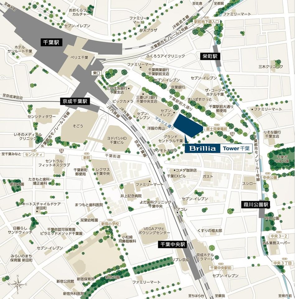 Brillia(ブリリア) Tower 千葉の現地案内図