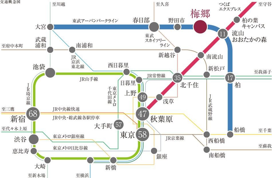 プレディア梅郷ステーションフロントの交通アクセス図