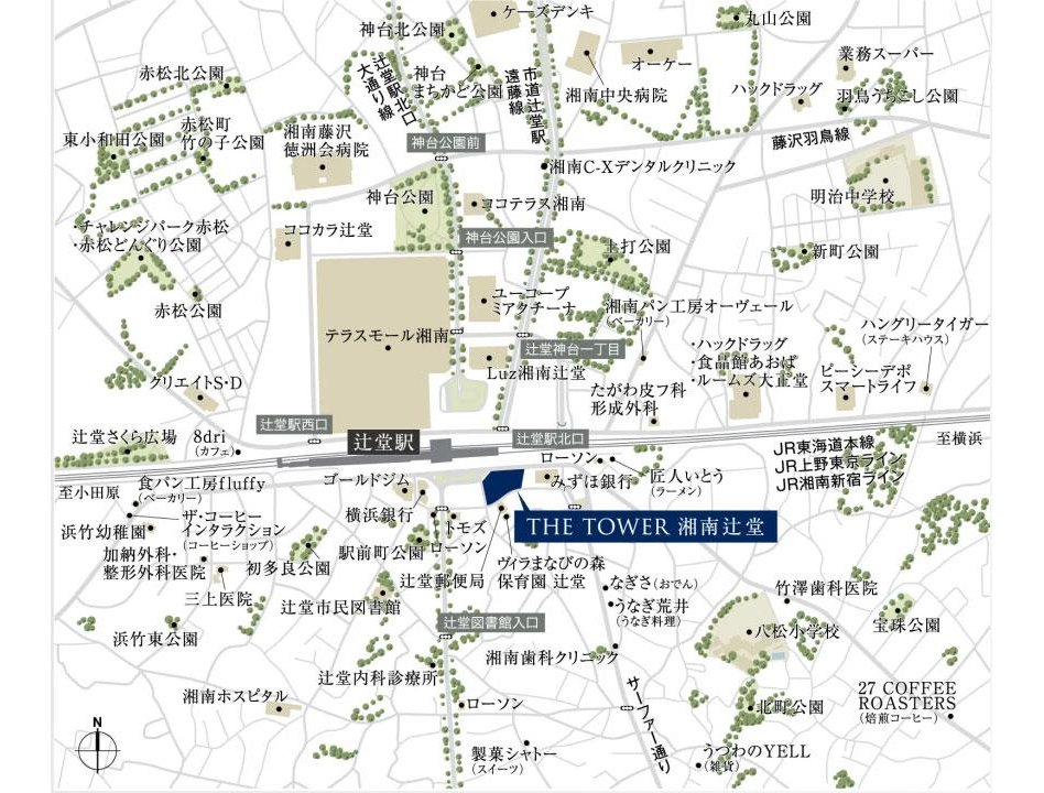 THE TOWER 湘南辻堂の現地案内図