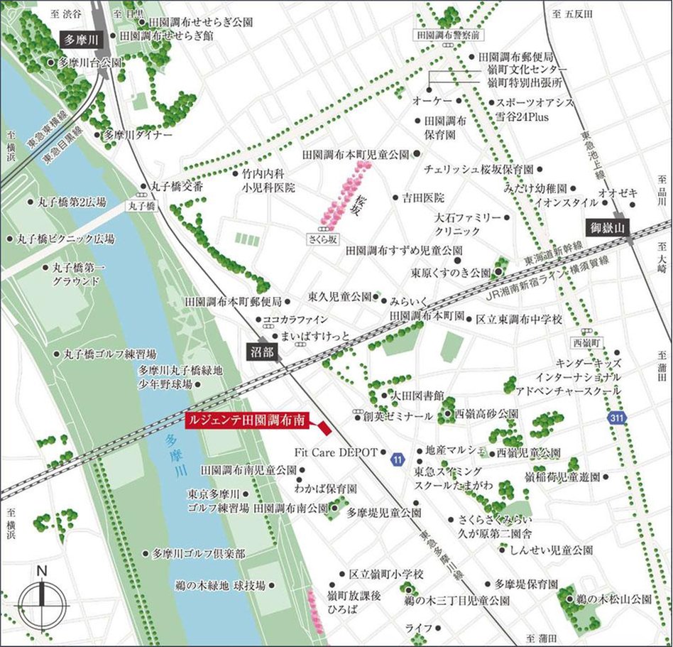 ルジェンテ田園調布南の現地案内図